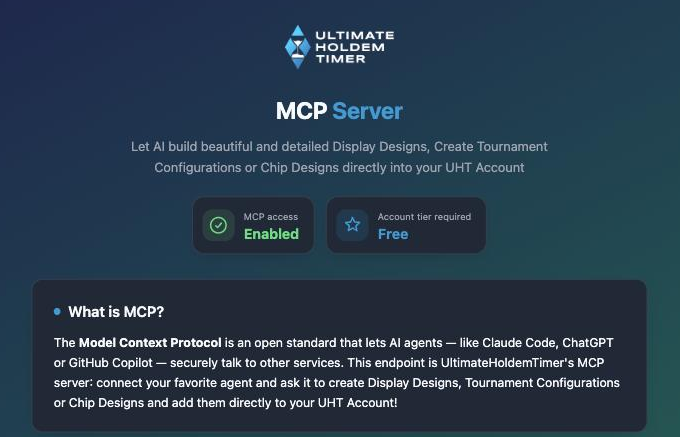 The MCP server landing page